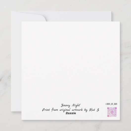 Snowy Night Feiertagskarte (Rückseite)