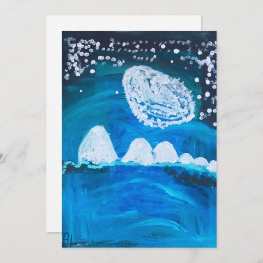 Snowy Night Feiertagskarte (Vorne/Hinten)