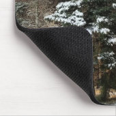 Snowy Night Forest Scene Mousepad (Ecke)