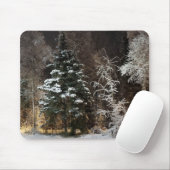 Snowy Night Forest Scene Mousepad (Mit Mouse)