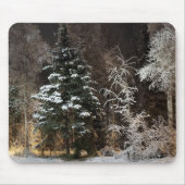 Snowy Night Forest Scene Mousepad (Vorne)
