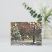 Snowy Night in Downtown Boston Postkarte (Stehend Vorderseite)