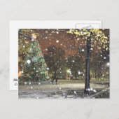 Snowy Night in Downtown Boston Postkarte (Vorne/Hinten)