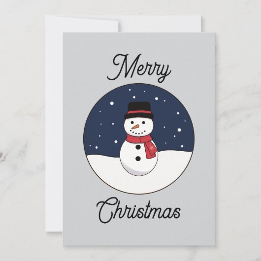 Snowy Night Snowman Frohe Weihnachten (Vorderseite)