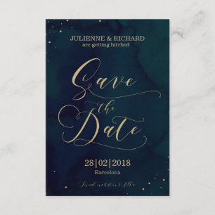 Snowy Night Winter Wedding Confetti Save the Date Einladung
