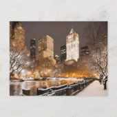 Snowy NYC New York City Christmas Postcard Postkarte (Vorderseite)