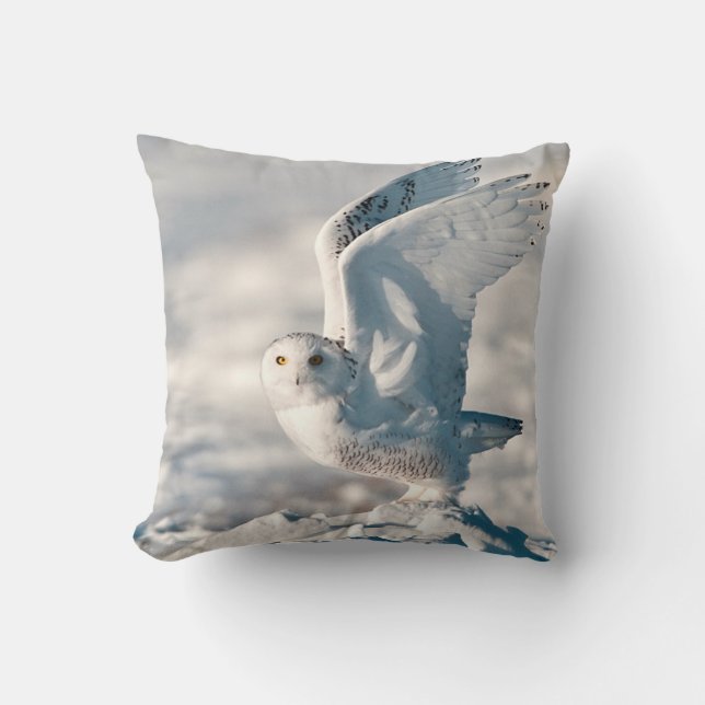 Snowy Owl abheben Kissen (Vorderseite)
