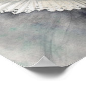 Snowy Owl Abstieg Wasserfarbe Wildlife Artwork Poster (Ecke)