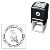 Snowy Owl Address Briefmarke Permastempel (Beispiel)