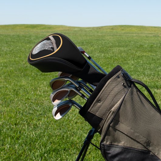 Snowy Owl and Moon Painting - Original Bird Art Golf Headcover (In SItu)