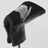Snowy Owl and Moon Painting - Original Bird Art Golf Headcover (3/4 Vorderseite)