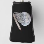 Snowy Owl and Moon Painting - Original Bird Art Golf Headcover (Rotieren 90)