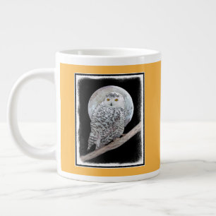 Snowy Owl and Moon Painting - Original Bird Art Jumbo-Tasse