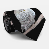 Snowy Owl and Moon Painting - Original Bird Art Krawatte (Gerollt)