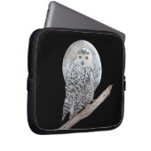 Snowy Owl and Moon Painting - Original Bird Art Laptopschutzhülle (Vorne Rechts)
