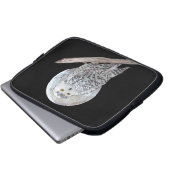 Snowy Owl and Moon Painting - Original Bird Art Laptopschutzhülle (Vorne Knopf)