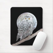 Snowy Owl and Moon Painting - Original Bird Art Mousepad (Mit Mouse)
