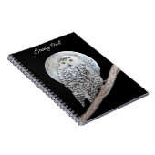Snowy Owl and Moon Painting - Original Bird Art Notizblock (Rechte Seite)