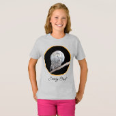 Snowy Owl and Moon Painting - Original Bird Art T- T-Shirt (Vorne ganz)