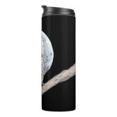 Snowy Owl and Moon Painting - Original Bird Art Thermosbecher (Nach rechts gedreht)