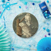 Snowy Owl Audubon Bird Artwork Pappteller (Party)
