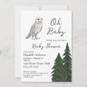 Snowy Owl Baby Dusche Einladung (Vorderseite)