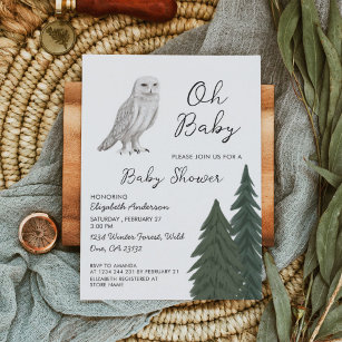 Snowy Owl Baby Dusche Einladung