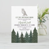 Snowy Owl Baby Shower Invitation Einladung (Stehend Vorderseite)