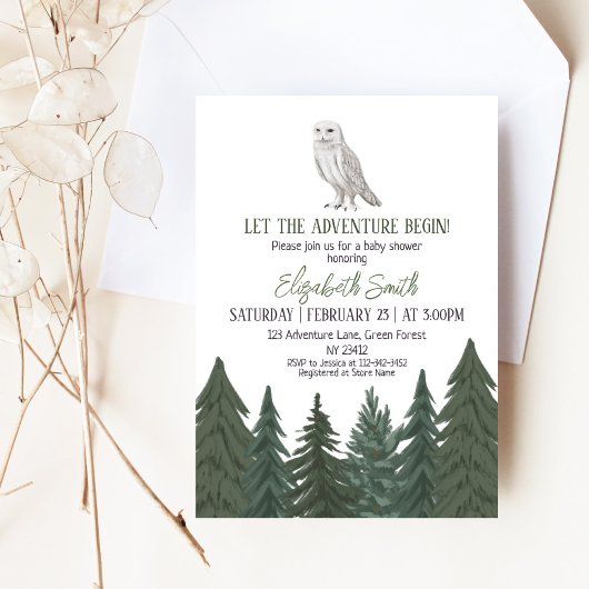 Snowy Owl Baby Shower Invitation Einladung