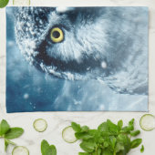 Snowy Owl Big Eyes Geschirrtuch (Gefaltet)