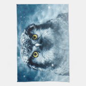 Snowy Owl Big Eyes Geschirrtuch (Vertikal)