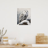 Snowy Owl Bird Art Print Poster (Küche)