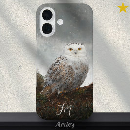 Snowy Owl Bird Painting Individuelle Name Vogelbeo iPhone 16 Hülle