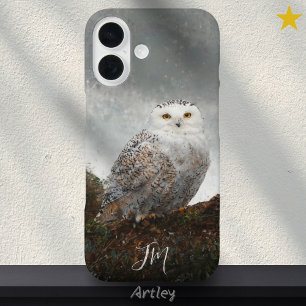 Snowy Owl Bird Painting Individuelle Name Vogelbeo iPhone 16 Hülle