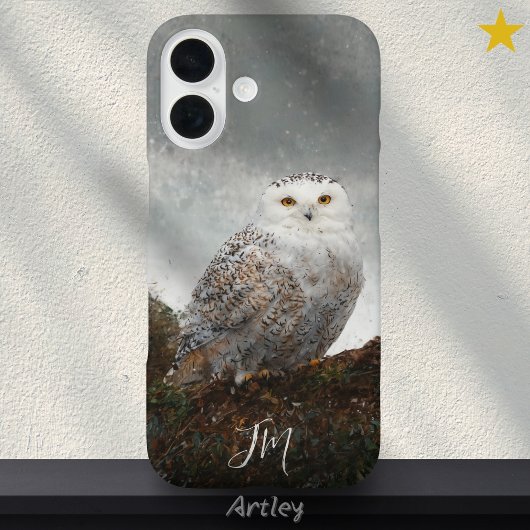 Snowy Owl Bird Painting Individuelle Name Vogelbeo Case-Mate iPhone Hülle