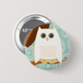 Snowy Owl Blue Button (Vorne & Hinten)
