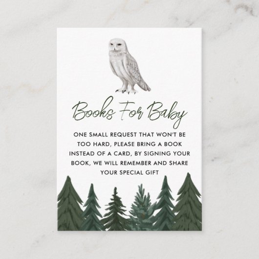 Snowy Owl Book Request Enclosure Card Begleitkarte (Vorderseite)