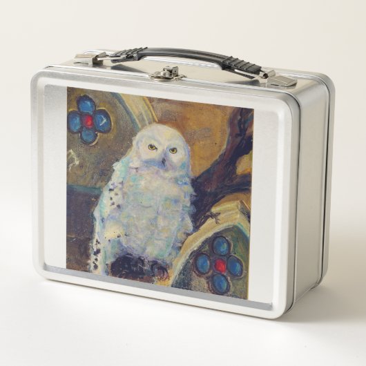 Snowy Owl Church Knowledge Maureen Girard Bird Metall Brotdose (Vorderseite)