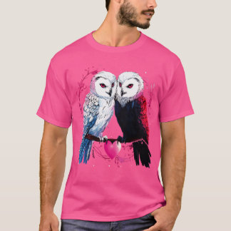 Snowy Owl Couple Valentine T-Shirt
