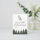 Snowy Owl Diaper Raffle Baby Shower Begleitkarte (Stehend Vorderseite)