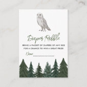 Snowy Owl Diaper Raffle Baby Shower Begleitkarte (Vorderseite)