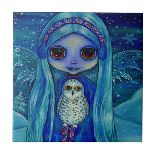 Snowy Owl Fairy Fliese (Vorderseite)