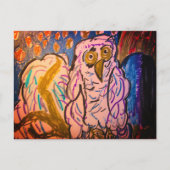 Snowy Owl Forest Tasse Teapot Postkarte (Vorderseite)