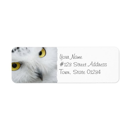 Snowy Owl Foto Mailing Labels (Vorne)