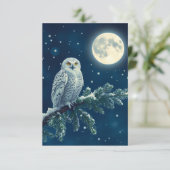 Snowy Owl fun Christmas card (Stehend Vorderseite)