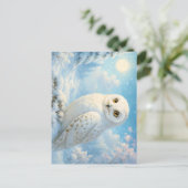 Snowy Owl in a Winter Wonderland Postkarte (Stehend Vorderseite)