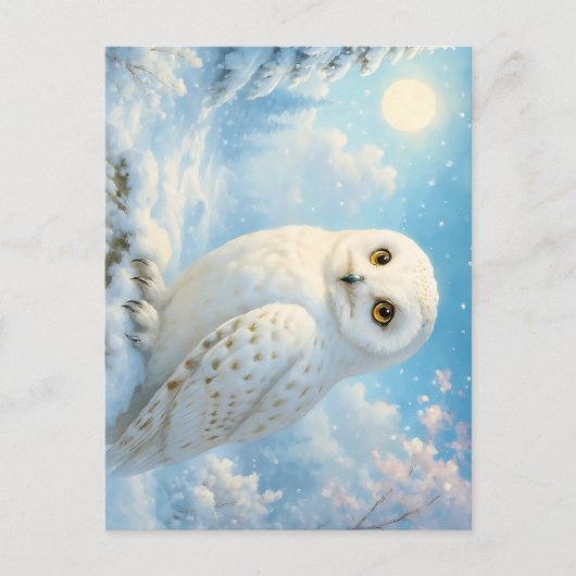 Snowy Owl in a Winter Wonderland Postkarte (Vorderseite)