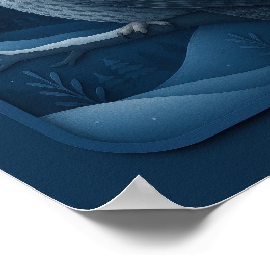 Snowy Owl in Moonlight Poster (Ecke)