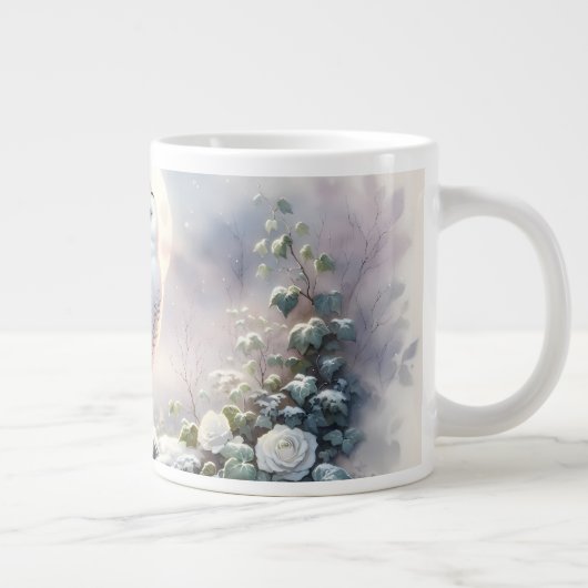 Snowy Owl in Moonlit Winter Garden Jumbo-Tasse (Rechts)