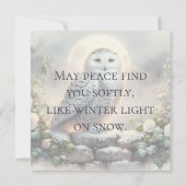 Snowy Owl in Moonlit Winter Garden Karte (Rückseite)